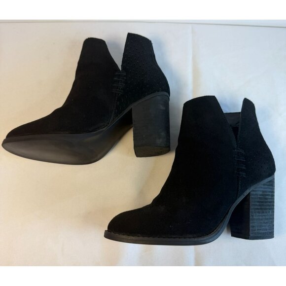 Steve Madden Shepp Women’s Size 6 Black Suede Block Heel Comfort Ankle Booties - Picture 6 of 12